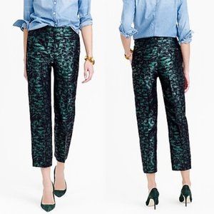 J.Crew Women’s Jacquard Patio Pants in Evergreen Metallic Size 2 SO cute!